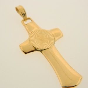 14KT SPIRIT SUN CROSS HEAVY SOLID GOLD 1 3/4"